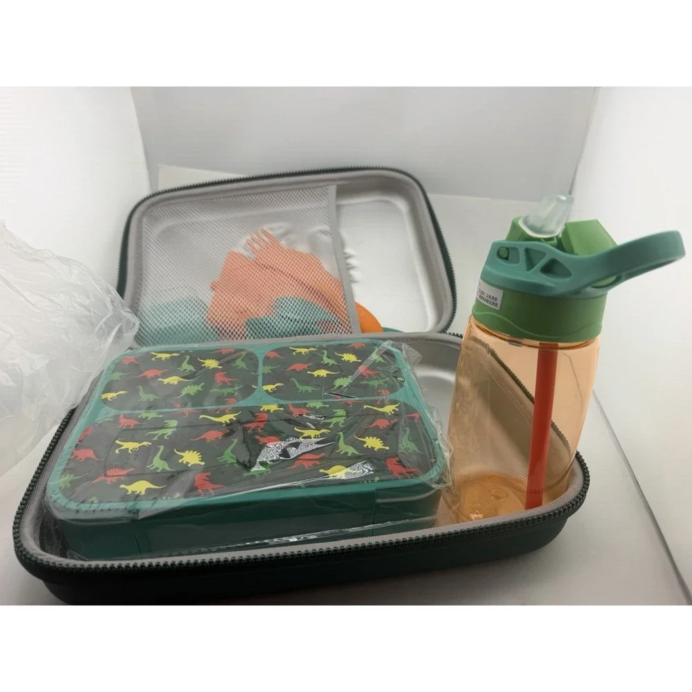 Kids Lunch Box Bag Set - 3D Dinosaur Lunch Bags for Boy with Containers Reusa...